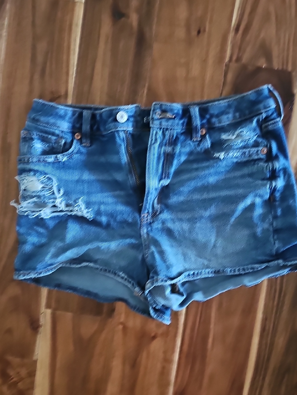 American Eagle Outfitters Distressed Blue Denim Shorts
